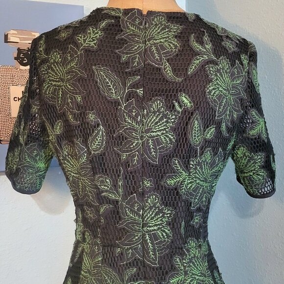 Tory Burch Blue Lace Applique Fishnet Sheath Dress - Picture 16 of 17